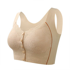 Front Button No Steel Ring Breathable Bra