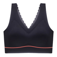seamless push-up latex deep V comfortable bra