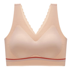 seamless push-up latex deep V comfortable bra