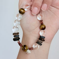 Clear Quartz & Tiger’s Eye Protection Bracelet