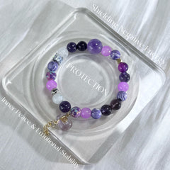 Dispel internal strife and enhance intuition | Purple Crystal Beads