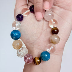 Amethyst, Blue Apatite, Citrine & Clear Quartz Chakra Balance Bracelet