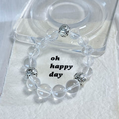 Pure Light Clear Quartz Zodiac Bracelet | Handmade Crystal Jewelry for Positive Vibes