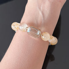 Leo Crystal Bracelet – Golden Rutilated Quartz for Wealth & Confidence