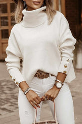 Fashionable High Collar Button Versatile Style Sweaters (3 Colors)