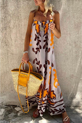 Vacation Geometric Printing U Neck Printed Dress Dresses