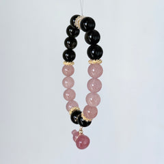 Black Obsidian & Rose Quartz Bracelet