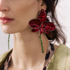 Casual Daily Flowers Patchwork Earrings
