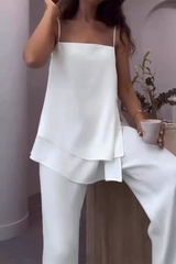 Irregular Flounce Square Neck Sleeveless Two Pieces