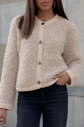 Buttons O Neck Outerwear