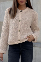 Buttons O Neck Outerwear