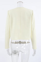 Buttons O Neck Outerwear