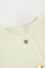 Buttons O Neck Outerwear