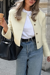 Buttons O Neck Outerwear