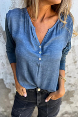 Buttons V Neck Tops(7 Colors)