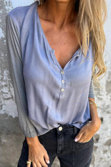 Buttons V Neck Tops(7 Colors)