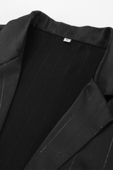 Street Lace Up Tinsel Turn-back Collar Long Sleeve Two Pieces