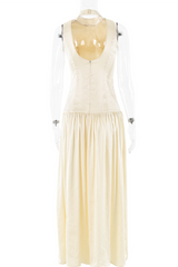 Backless Ruched Halter Sleeveless Dresses