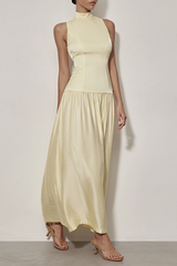 Backless Ruched Halter Sleeveless Dresses