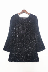 Sequins Lace Up Backless O Neck A Line Dresses(3 Colors)