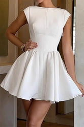 Lace Up Backless O Neck Princess Dresses