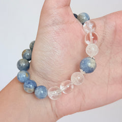 Blue Kyanite & Clear Quartz Bracelet