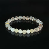 Golden Rutilated Quartz & White Jade Bracelet for Leo