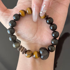 Black Obsidian & Tiger’s Eye Protection Bracelet