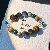Natural Tiger’s Eye & Malachite Crystal Bracelet