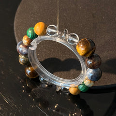 Natural Tiger’s Eye & Malachite Crystal Bracelet
