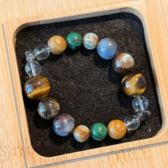 Natural Tiger’s Eye & Malachite Crystal Bracelet