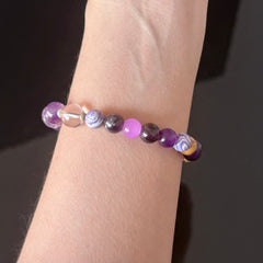 Amethyst & Purple Agate Crystal Bracelet