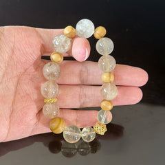 Clear & Rutilated Quartz Bracelet for Taurus