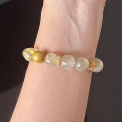 Clear & Rutilated Quartz Bracelet for Taurus