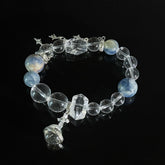 Clear Quartz & Blue Crystal Bracelet for Aquarius