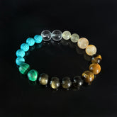 Tiger’s Eye, Malachite & Clear Quartz Zodiac Bracelet for Leo & Capricorn