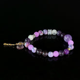 Pisces Crystal Bracelet – Amethyst & Purple Agate Healing Bracelet