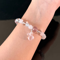 Cancer Crystal Bracelet – Rose Quartz, Aquamarine & Clear Quartz Healing Bracelet