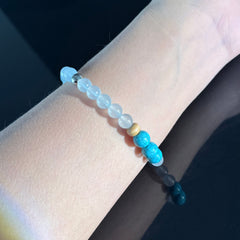 White Jade & Turquoise Bracelet – Crystal Bracelet for Aquarius & Sagittarius