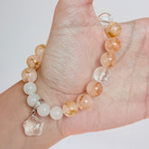 Golden Rutilated Quartz & White Agate Bracelet