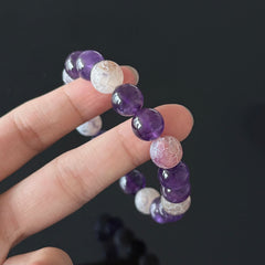 Amethyst & Cracked Agate Crystal Bracelet