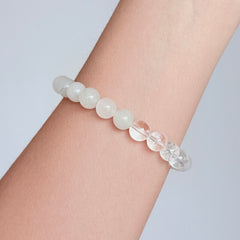 White Chalcedony & Clear Quartz Bracelet