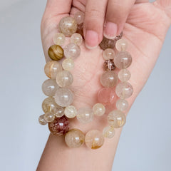 Rutilated Quartz, Citrine & Sunstone Bracelet