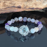 Handcrafted Amethyst and Frosted Agate Bracelet — A Healing Gemstone Bracelet to Help You Attain Tranquility, Clarity, and Spiritual Balance