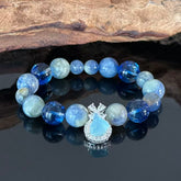 Natural Blue Crystal & Ocean Aura Handmade Bracelet