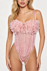 Handmade Flower Tassel Backless Sling Corset
