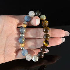 Capricorn Crystal Bracelet with Tiger’s Eye & Blue Stones for Confidence