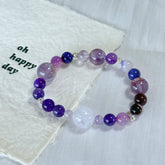 Dreamy Amethyst & Purple Agate Beaded Bracelet