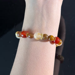 Taurus Crystal Bracelet – Red Agate & Golden Quartz Bracelet