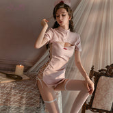 Hollow-out Cleavage-revealing Nurse Outfit Split-slit Buttock Erotic Lingerie